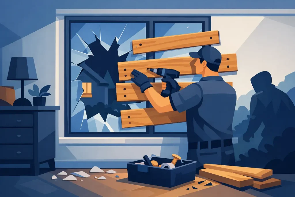 How to Board a Broken Window After a Break-In