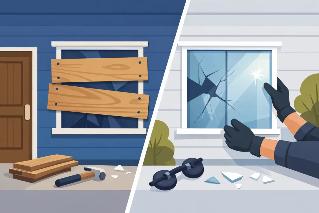 Boarding Versus Glazing After a Break-In